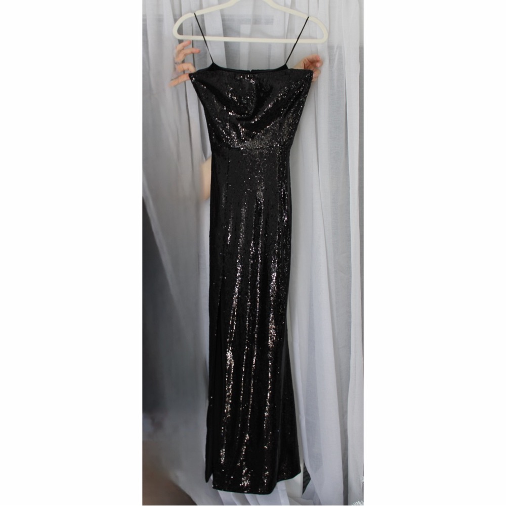 Dress the Population Elegant Black Strapless Sequin Dress – Size S